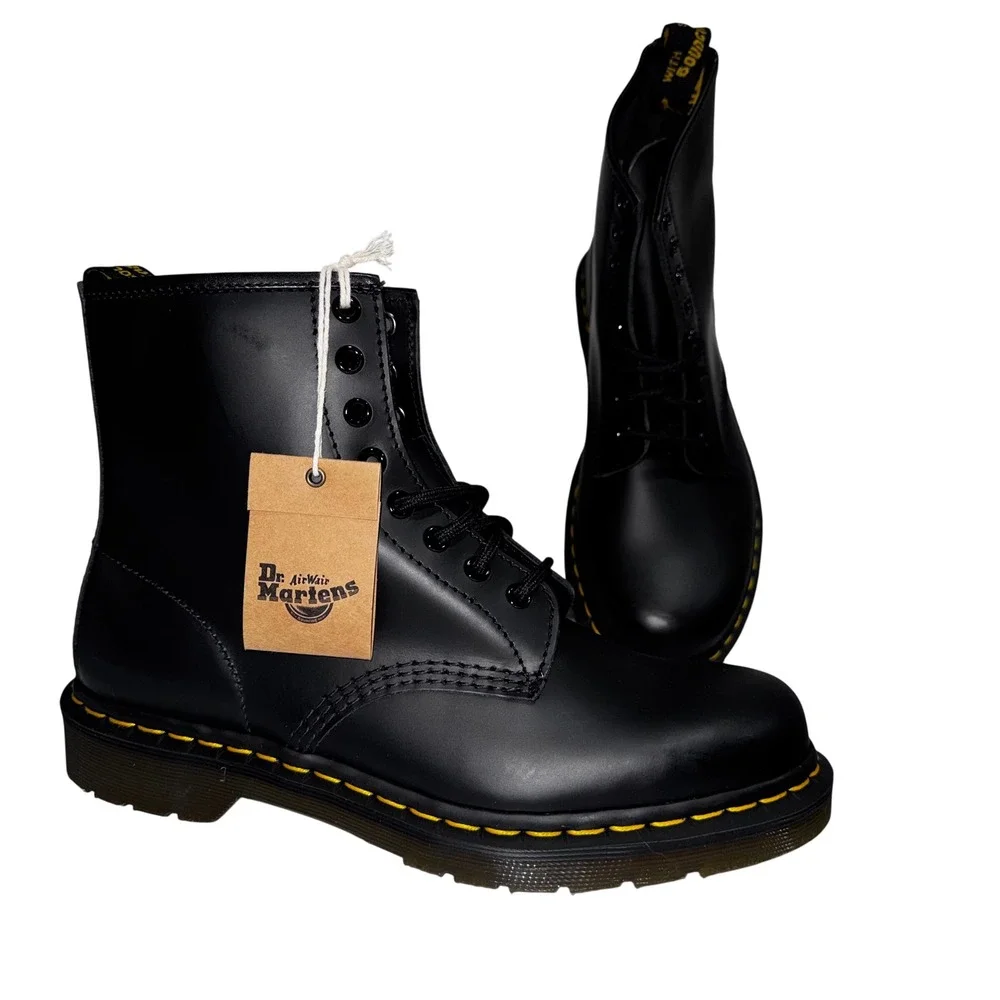 Dr. Martens 1460 Boot Unisex Men 9 Women 10 Black Smooth N€W Leather $180